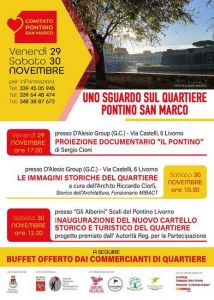 “Uno sguardo sul quartiere Pontino San Marco” le iniziative di oggi e domani