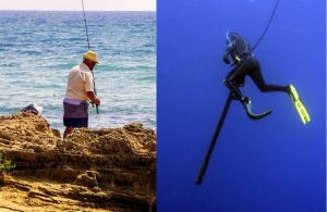 pesca da terra e subacquea