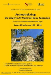 Gabbro, Archeotrekking alla scoperta dei Mulini del Botro Sanguigna. Evento gratuito