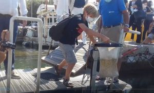 Cestino Mangia Plastica LifeGate PlasticLess posizionato presso il Circolo Pesca N. Sauro