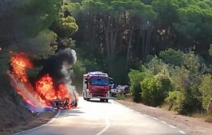 Isola d'Elba, si incendia auto, a fuoco il bosco limitrofo