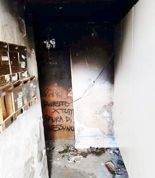 Incendio nel sottoscala via giordano bruno 