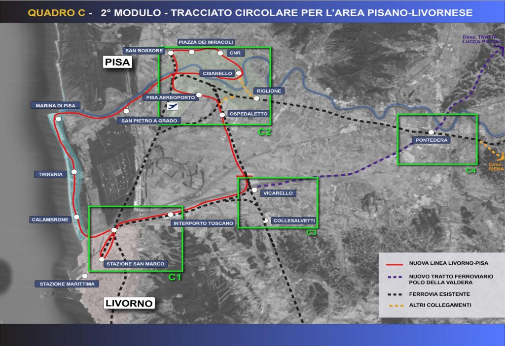Livorno inserita in una area vasta tramite il tram treno