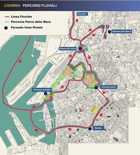 Urbanistica e mobilità Il sistema dei fossi, Il Porto Mediceo e la Bellana