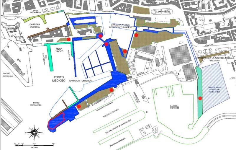 Urbanistica e mobilità Il sistema dei fossi, Il Porto Mediceo e la Bellana