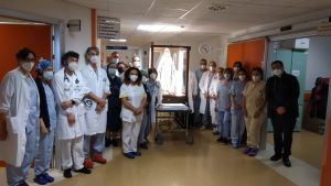 ospedale il passaggio della statua benedetta da Papa Francesco