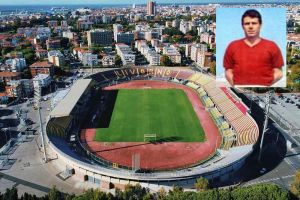 La tribuna dello stadio dedicata a Mauro Lessi, il giocatore con il record di presenze nel Livorno
