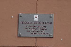 Intitolata a Mario Lessi la tribuna dello stadio Armando Picchi (Foto e Video)