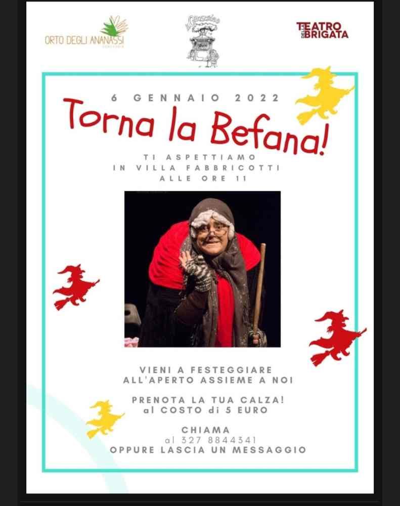 Il 6 gennaio la Befana arriva a villa Fabbricotti