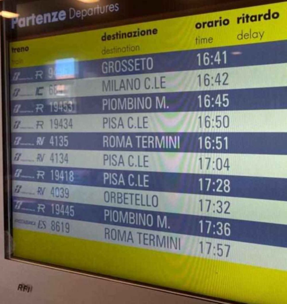 tabellone treni Livornopress