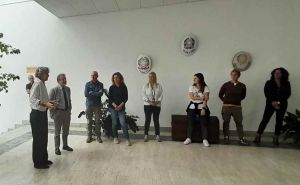 Il Procuratore Capo dr. Ettore Squillace Greco saluta la Questura di Livorno prima di partire per Firenze.