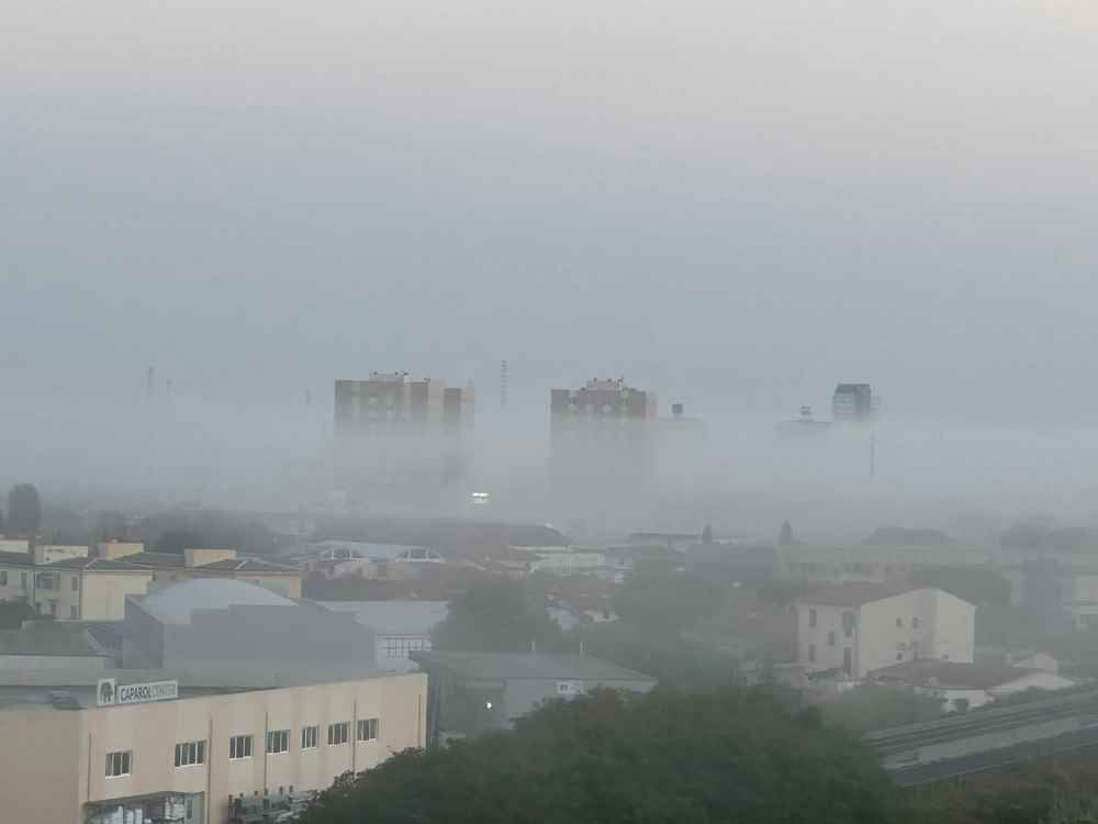 Livorno si sveglia avvolta nella nebbia (foto)