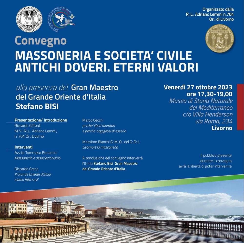 "Massoneria e societá civile", a Livorno il convegno del Grande Oriente
