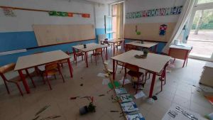 Tromba d'aria sulla scuola a Banditella, le immagini dei danni