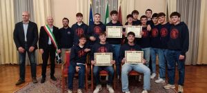 L'Under 16 della Pallacanestro Don Bosco ricevuta dala Sindaco Salvetti