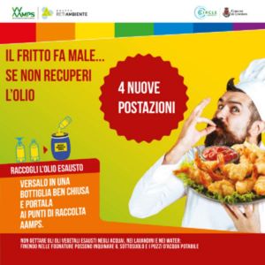 Raccolta olio vegetale, Aamps potenzia il servizio