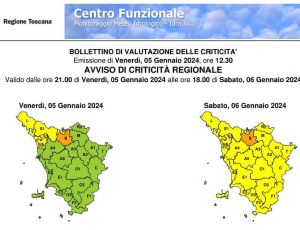 Codice giallo per rischio idrogeologico e idraulico 