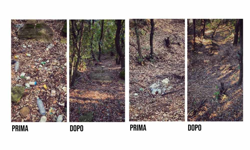 In 45 tra adulti e bambini ripuliscono il bosco di Livorno dai rifiuti