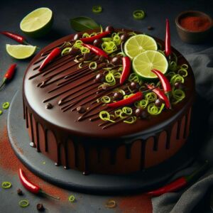 Torta al cioccolato e peperoncino con scorza di lime, un'esplosione di sapori