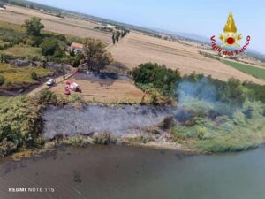 Cecina, domato incendio in località Cinquantina 
