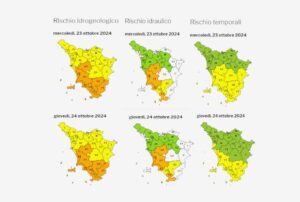Maltempo Allerte Arancioni e Gialle in Toscana