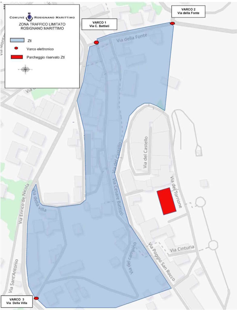 ZTL a Rosignano: varchi pronti, sanzioni, strade interessate e modalità di accesso
