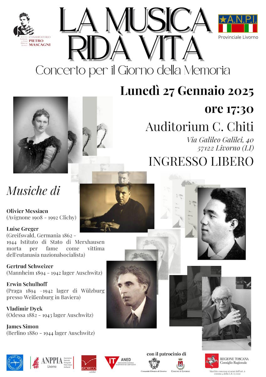 "La musica ridà vita" concerto del Mascagni per il giorno della memoria