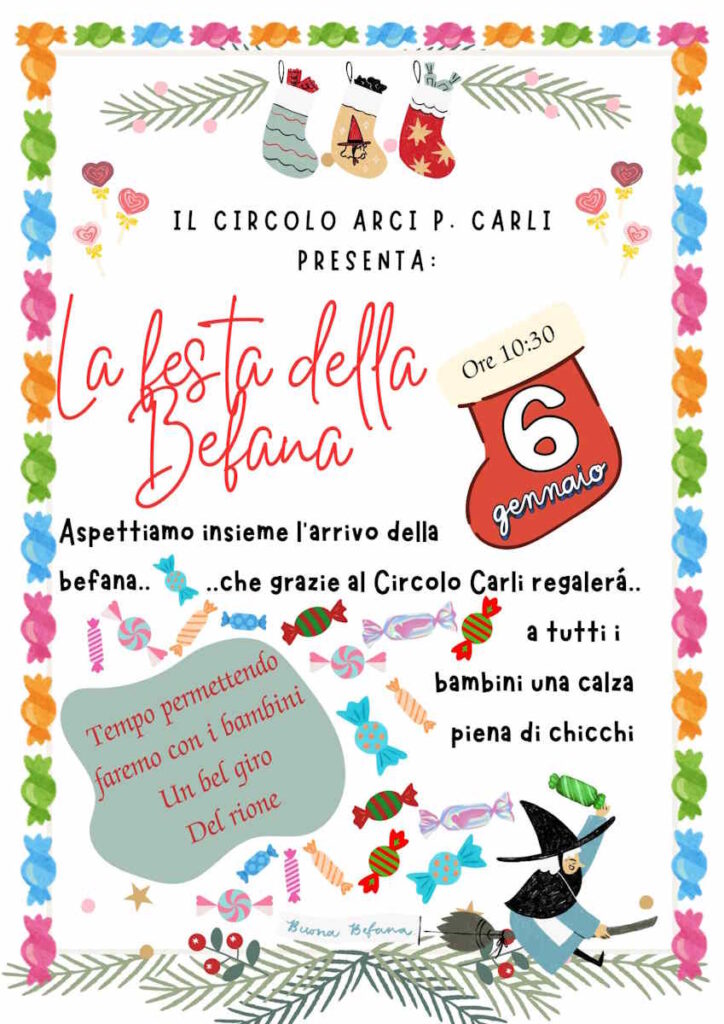 La Befana arriva a Salviano: calze e allegria per i più piccoli