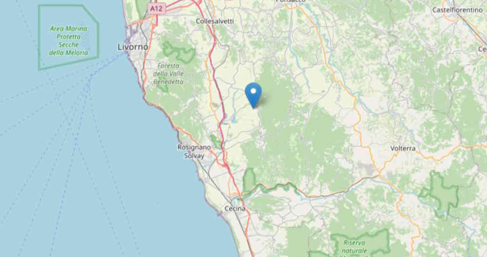 Terremoto a Santa Luce, scosse avvertite a Castiglioncello, Rosignano e Cecina