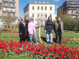Tulipani fioriti in piazza San Jacopo, da domani potranno essere raccolti e portarli a casa. Ecco come fare