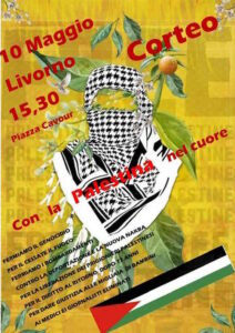 L'associazione Livorno Palestina in piazza "Con la Palestina nel cuore"