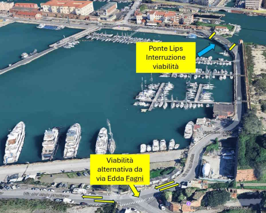 Ponte lips chiuso per regate veliche, aperto percorso alternativo
