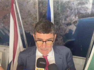 Il commissario dell'AdSP, Davide Gariglio, si presenta alla stampa