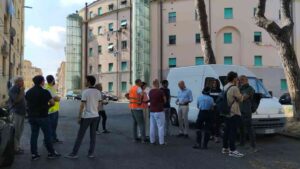 Sopralluogo in via Giordano Bruno di Sindaco, Assessori, Aamps e Casalp