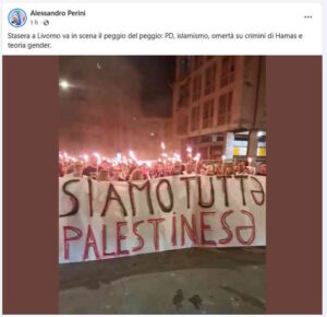 Fiaccolata per Gaza, Perini (FdI): "In scena il peggio del peggio...."