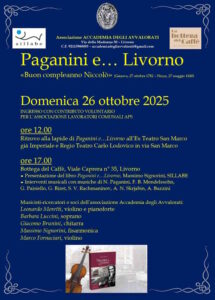 Paganini a Livorno, oggi due eventi dell'Accademia degli Avvalorati