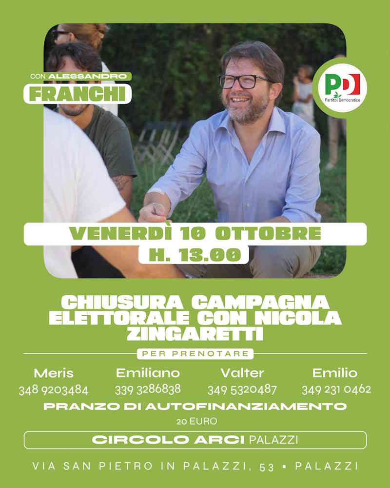 Regionali, agenda elettorale - Il PD Livorno chiude a Cecina la campagna elettorale con ZIngaretti