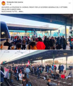Livorno, occupata la stazione: studenti e lavoratori in protesta verso lo sciopero generale del 3 ottobre