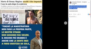 Sentenza Denny Magina, Palumbo (FdI): “Così le strade non saranno mai sicure"