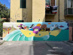 Dalla fantasia dei bambini al muro della scuola inaugurata l'opera delle Brin