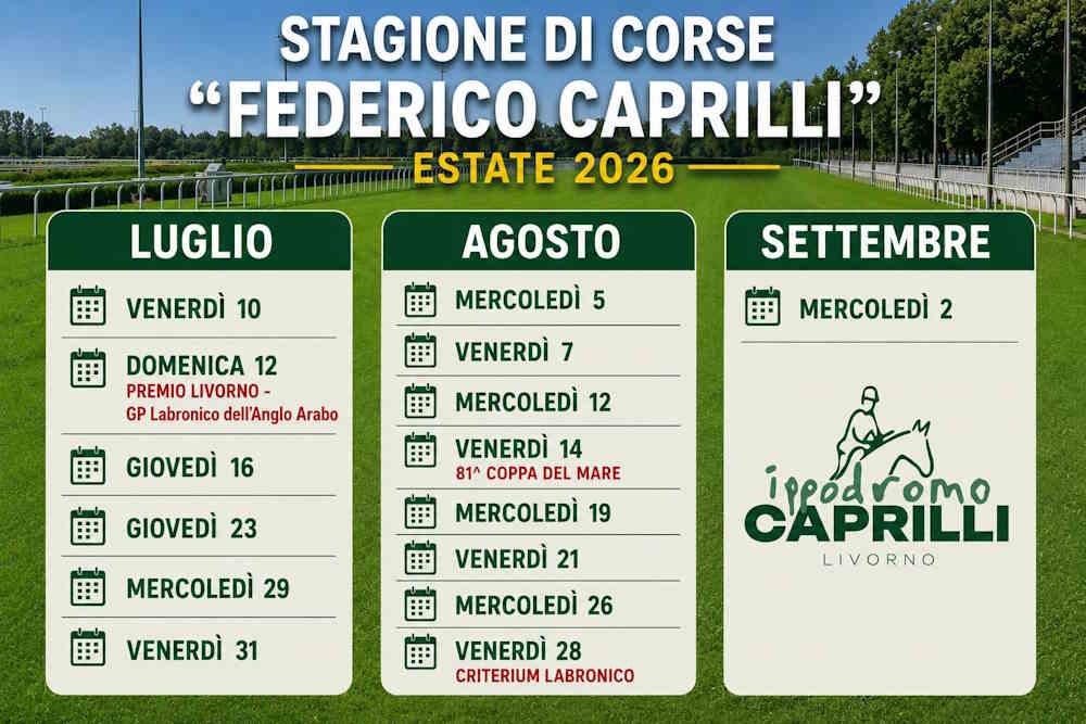 Ippodromo Caprilli, la prima corsa della stagione fissata al 10 luglio
