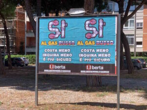 Libertà Livorno lancia la campagna "Sì al gas russo": 100 manifesti in città