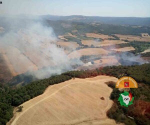 Incendio boschivo a Suvereto, impegnati 2 elicotteri e 8 squadre operative