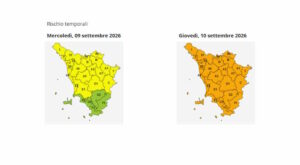 Temporali forti e rischio idrogeologico e idraulico, codice arancione giovedì 10 agosto